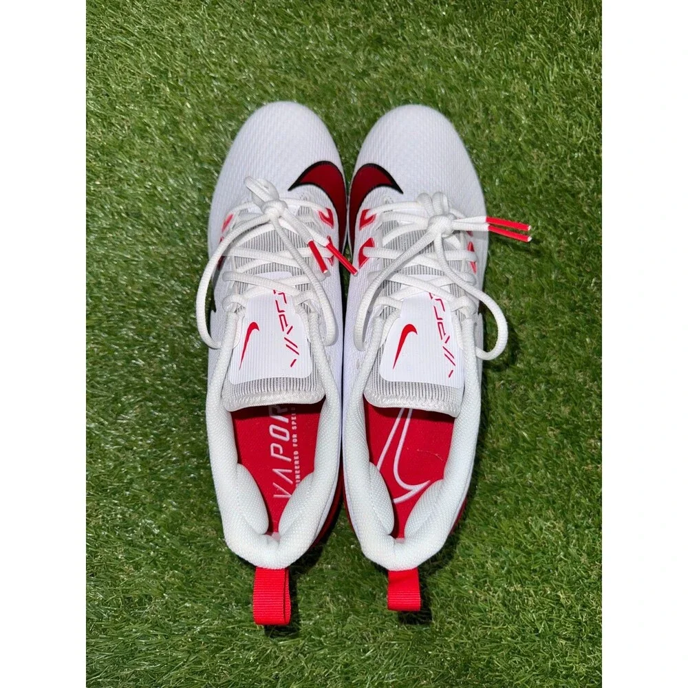 Men's 13 Nike Vapor Edge Speed 360 2 TB PE Football Cleats White Red FN7764-111